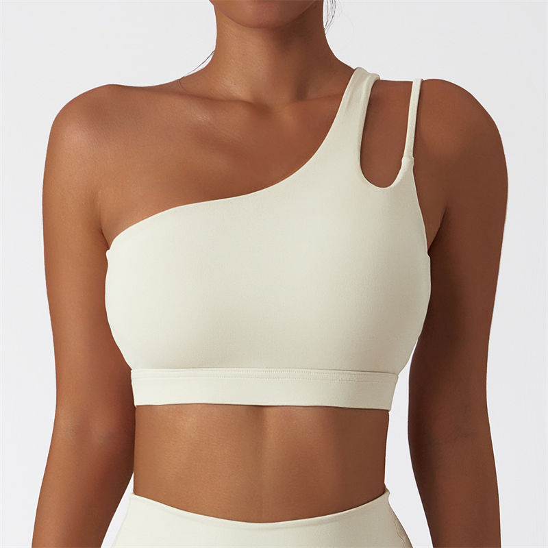 One Shoulder Sports Bra Custom Women Bra