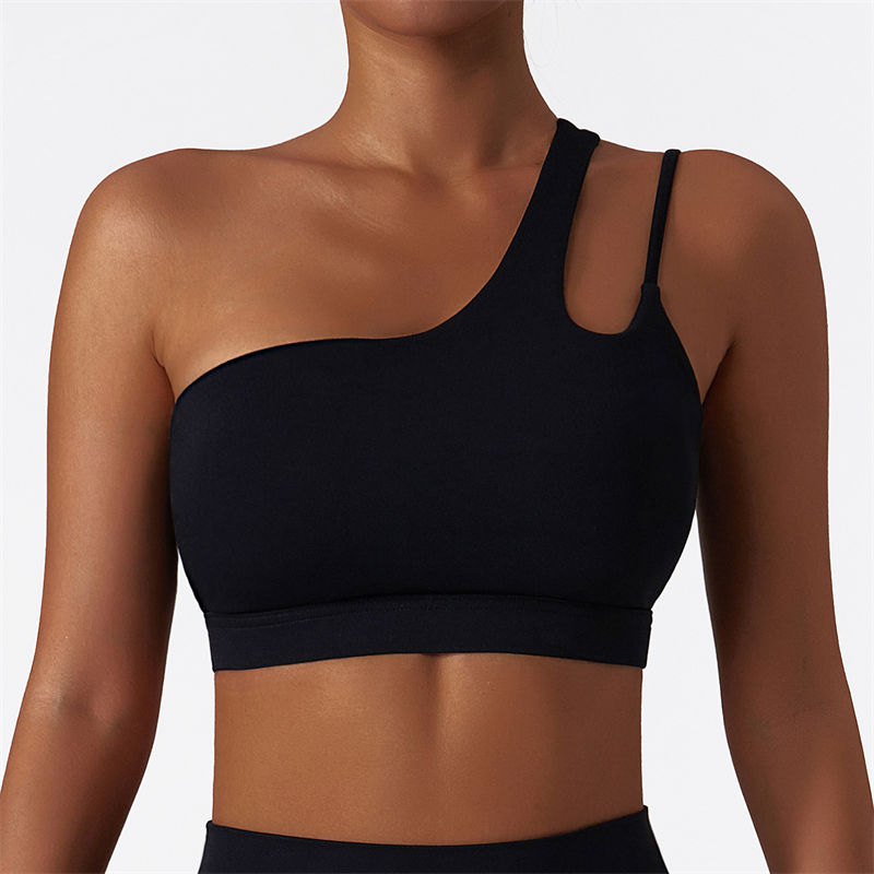 One Shoulder Sports Bra Custom Women Bra
