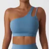 One Shoulder Medium Support Padded Strappy Yoga Bra