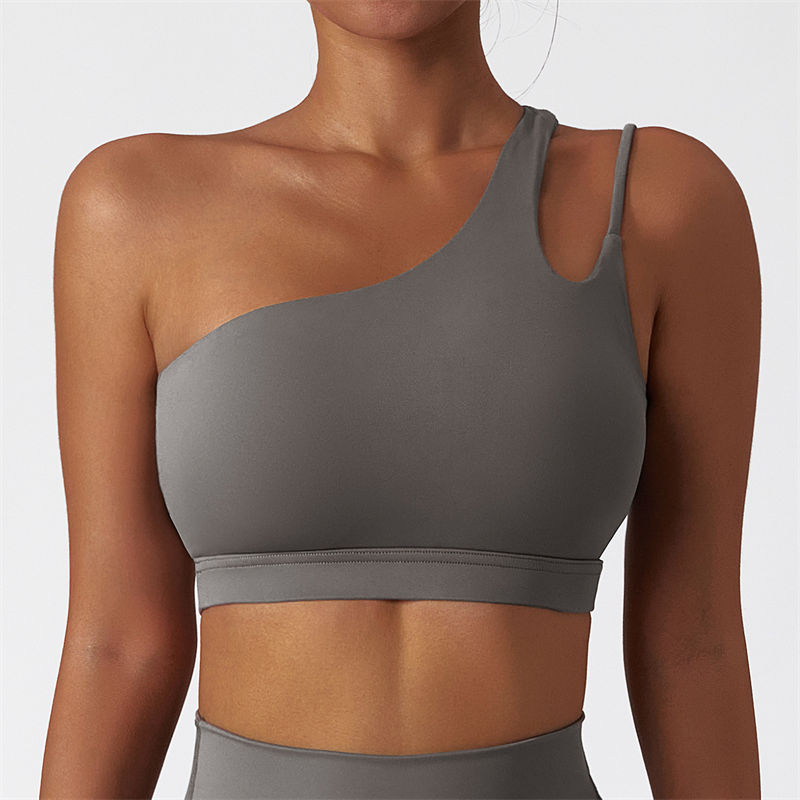 One Shoulder Sports Bra Custom Women Bra