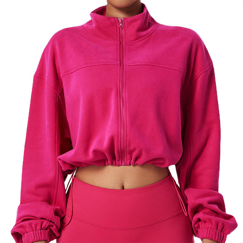Women's Jacket Zip Up Sweatshirts Crop Top Workout Clothes China