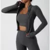 Women's Full Zip Yoga Jacket With Thumb Holes Women's Sports Jackets