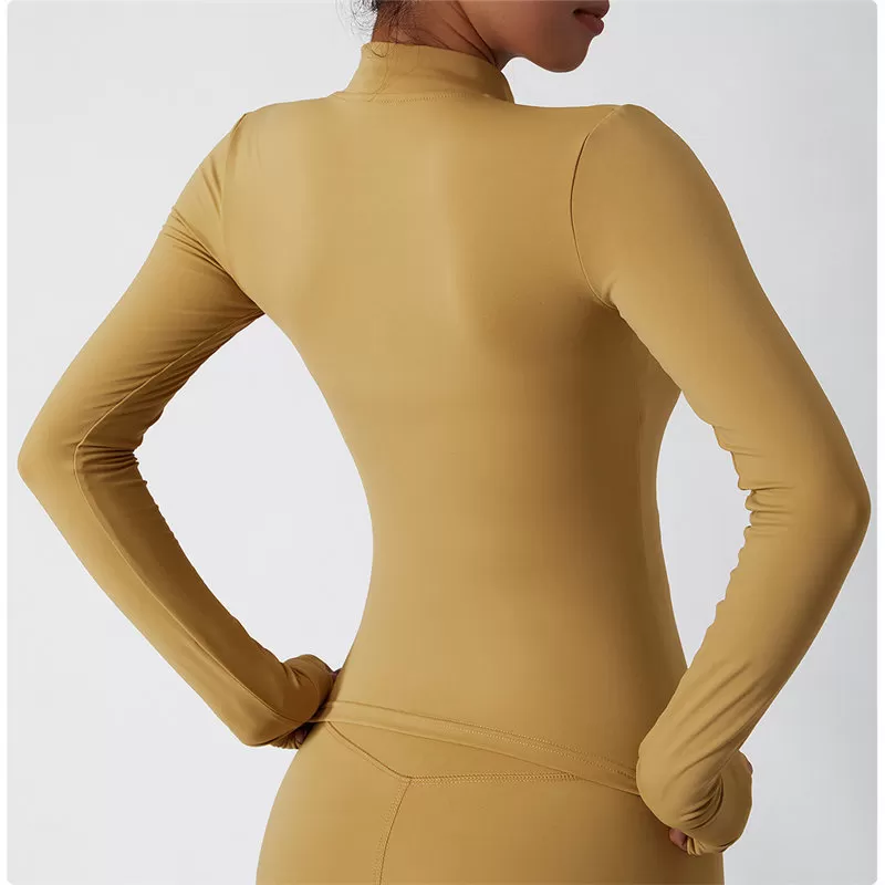 Women's Full Zip Yoga Jacket With Thumb Holes Women's Sports Jackets