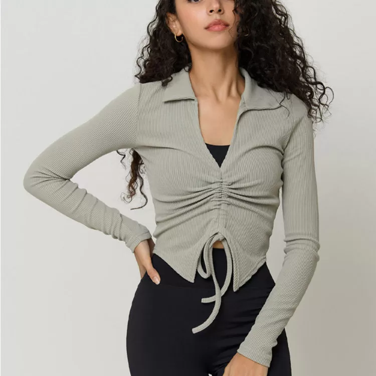 Wholesale Long Sleeve Shirt Workout Top Long Sleeve Crop Top SPCX2216MYMD