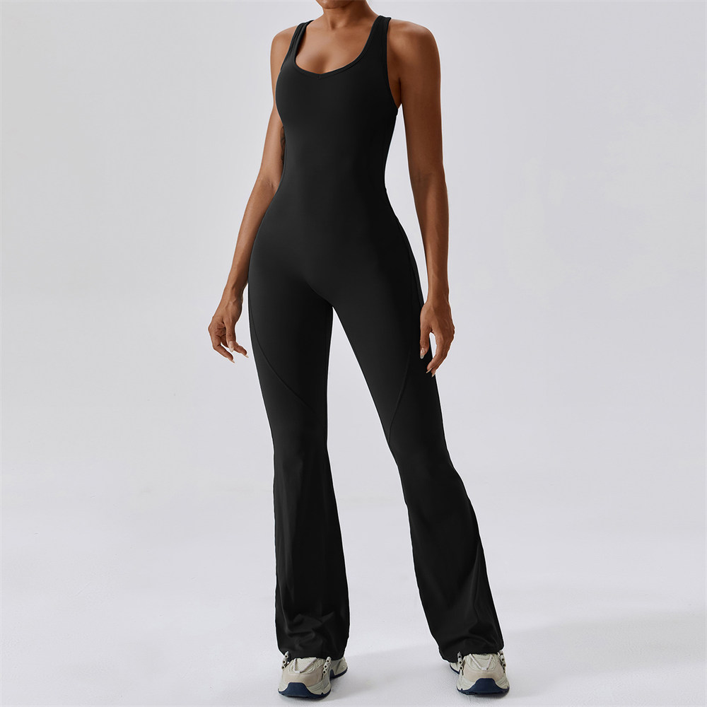 YIOIOIO Damen Jumpsuit Workout - Nahtloser Yoga Einteiler Figurbetont