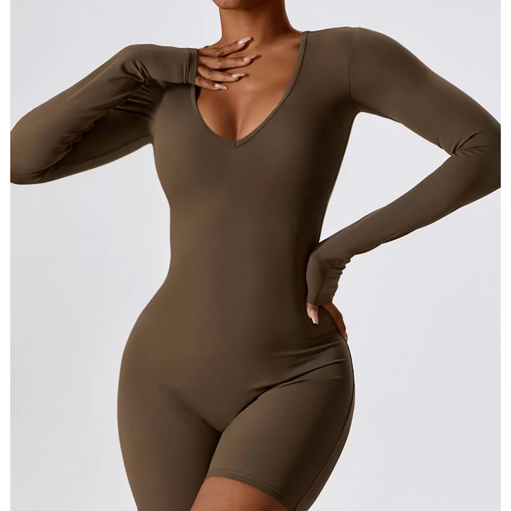 Long Sleeve Casual Jumpsuit One Piece Workout Jumpsuit Best Yoga Jumpsuit
