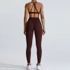 Private Label Workout Sets for Women Yoga Outfit High Waist Butt Lift Leggings Breathable Yoga Set Activewear Manufacturer
