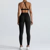 Private Label Workout Sets for Women Yoga Outfit High Waist Butt Lift Leggings Breathable Yoga Set Activewear Manufacturer