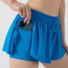 Private Label Activewear Workout Elastic Waist Casual Culottes with Pockets Wholesale Drawstring Running Shorts