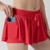 Private Label Activewear Workout Elastic Waist Casual Culottes with Pockets Wholesale Drawstring Running Shorts