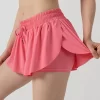 Private Label Activewear Workout Elastic Waist Casual Culottes with Pockets Wholesale Drawstring Running Shorts