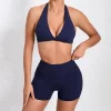 2 Pieces Yoga Set Wholesale Clothing Gym Outfits Women's High Waist Booty Shorts