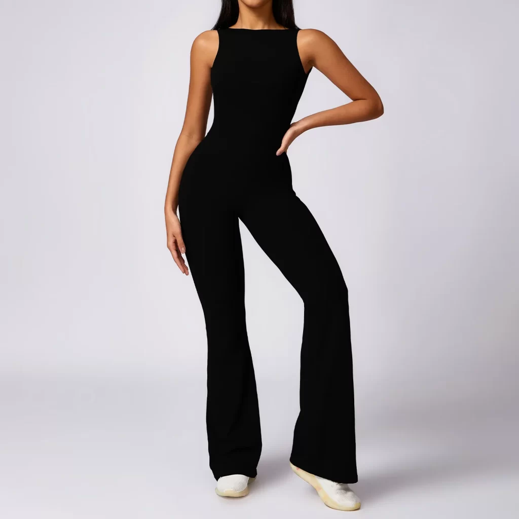 One Piece Jumpsuit Butt Lifting Bell Bottoms Skims Bodysuit Yoga Wear Athletic Jumpsuit