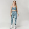 Leopard Print Sets Custom Gym Clothes High Waist Leggings Workout Set 2 Pieces Yoga Set