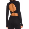 Long Sleeve Yoga Tops Ribbed Shirt with pads Wholesale Clothing Backless Top
