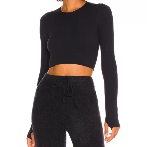 Long Sleeve Yoga Tops Ribbed Shirt with pads Wholesale Clothing Backless Top
