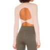Long Sleeve Yoga Tops Ribbed Shirt with pads Wholesale Clothing Backless Top