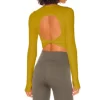 Long Sleeve Yoga Tops Ribbed Shirt with pads Wholesale Clothing Backless Top