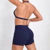 2 Pieces Yoga Set Wholesale Clothing Gym Outfits Women's High Waist Booty Shorts
