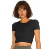 Short Sleeve Yoga Tops Ribbed Shirt with pads Wholesale Clothing Backless Top