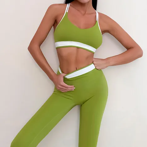 Leopard Print Sets Custom Gym Clothes High Waist Leggings Workout Set 2 Pieces Yoga Set