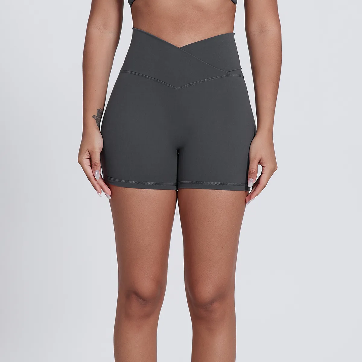 Elite Collection-High Waist Fitness V Cut Shorts for Women