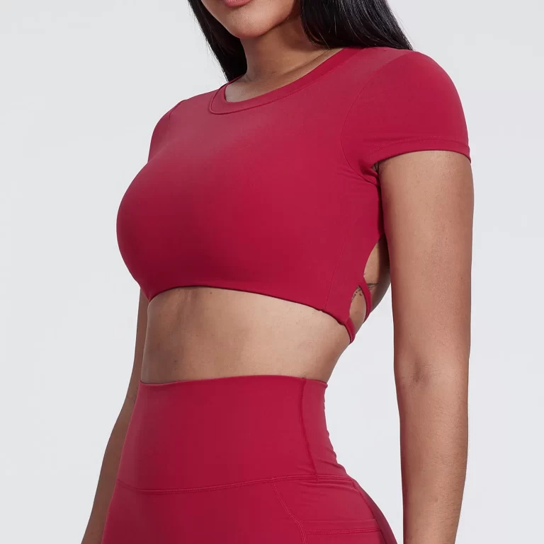 short sleeve crop top Womens Short Sleeve Tops custom workout shirts