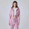 Custom Women's Long Sleeve Shirts Casual Crop Jackets