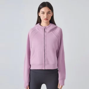 Wholesale Women's Full Zip Up Hoodie Fall Casual Jacket