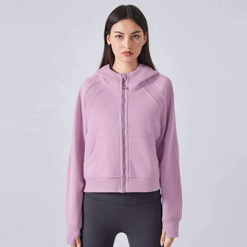 Wholesale Women's Full Zip Up Hoodie Fall Casual Jacket