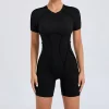 One Piece Women Backless Workout Short Romper female fitness apparel