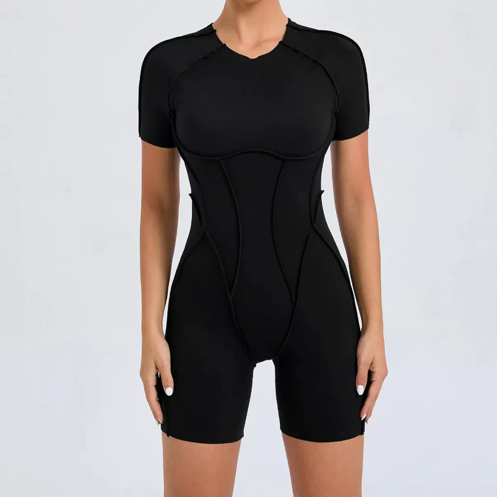One Piece Women Backless Workout Short Romper female fitness apparel