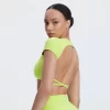 Elite Collection-Backless Short Sleeve Yoga Crop Tops