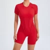 One Piece Women Backless Workout Short Romper female fitness apparel