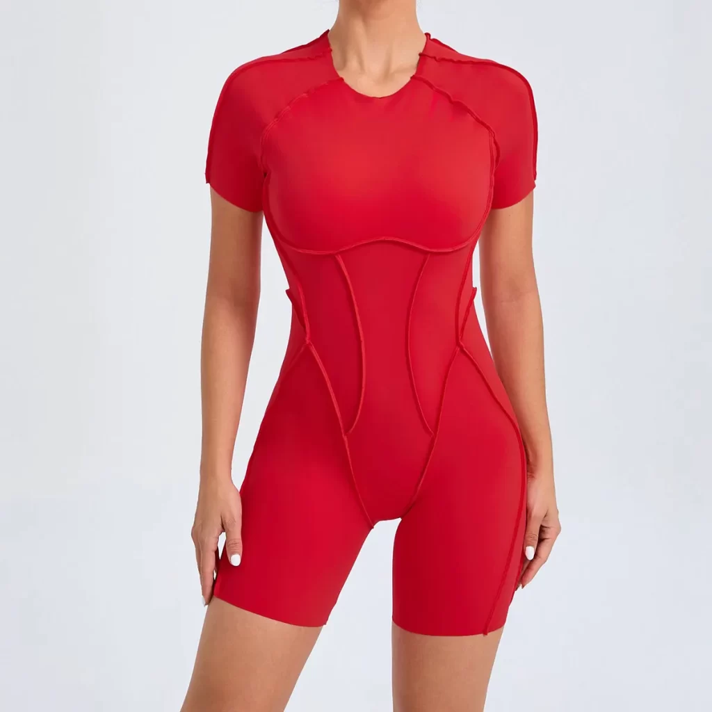 One Piece Women Backless Workout Short Romper female fitness apparel