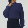 Custom Women Casual Half Zip Pullover Cropped Top with Drawstring