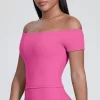 Elite Collection-Off Shoulder Soft Cute Sexy Slim Fit Tops