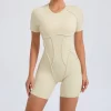 One Piece Women Backless Workout Short Romper