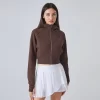 Custom Women's Long Sleeve Shirts Casual Crop Jackets