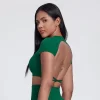Elite Collection-Backless Short Sleeve Yoga Crop Tops