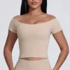 Elite Collection-Off Shoulder Soft Cute Sexy Slim Fit Tops