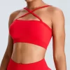 Wholesale Seamless Adjustable Straps Sports Bra cross strap bra custom workout clothes