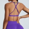 Women Seamless Cross Back Padded Sports Bra Custom Fitness Apparel