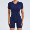 One Piece Women Backless Workout Short Romper female fitness apparel
