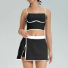 Contrasting Colors Spark Clothing Tennis Skirt Set
