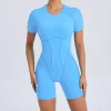 One Piece Women Backless Workout Short Romper female fitness apparel