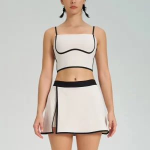Contrasting Colors Spark Clothing Tennis Skirt Set