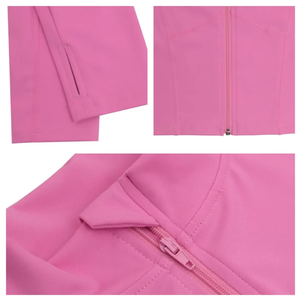 Women's Cropped Running Workout Jackets Zip Slim Fit Athletic Tops with Thumb Holes