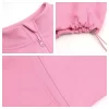Custom Women Casual Half Zip Pullover Cropped Top with Drawstring