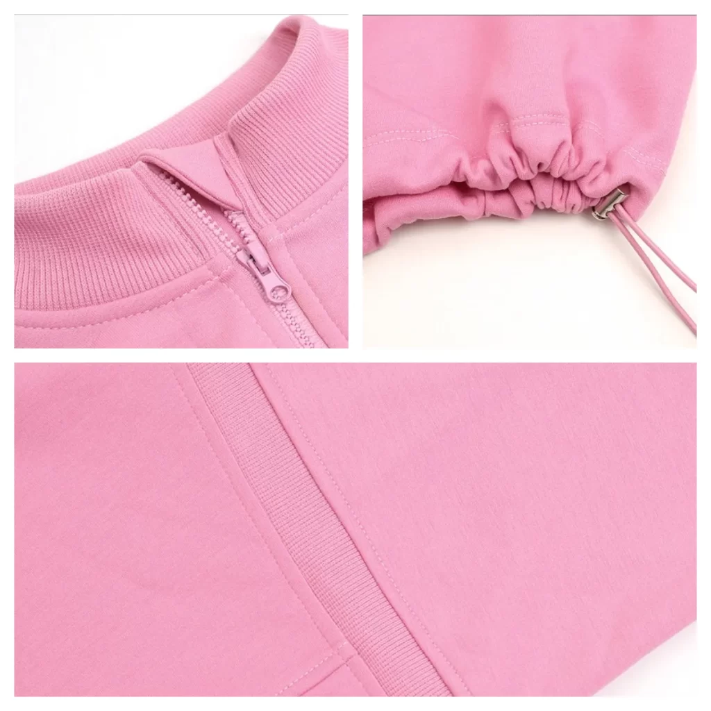 Custom Women Casual Half Zip Pullover Cropped Top with Drawstring